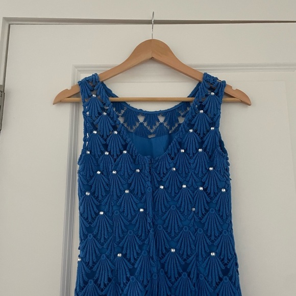 Lilly Pulitzer Crochet Wavy Shell Rhinestone Embellished Sheath Dress - Picture 4 of 6
